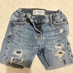 Abercrombie & Fitch Women's Distressed Blue Denim Shorts